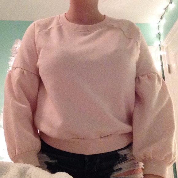 Aerie light pink crew neck sweatshirt - Picture 1 of 3